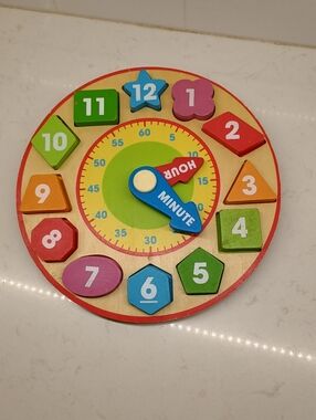 Melissa and Doug Wooden Clock Shape Sorting